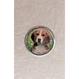 Beagle Dog Head Small Round Silver Alloy Post Stud Earrings Jewelry