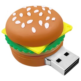 BorlterClamp 32 GB USB Stick in Hamburger Shape Novelty and Cute USB Flash Drive Memory Stick for External Data Storage