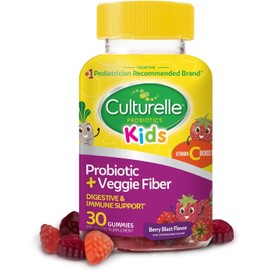 Culturelle - Gomitas probióticas diarias Prebiótico + Probiótico de la marca probiótica más confiable Ayuda a mantener un intestino saludable Sin gluten y lácteos Mezcla de sabor natural de bayas , Kids Daily Probiotic, 30 Gummies
