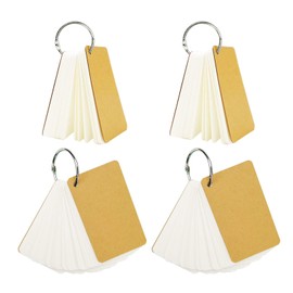 Chris-Wang 200 Sheets Hole Punched and Perfed Words Study Card Flash Cards with 4 Metal Binder Rings, Style A(4 Ruled Line Front, Blank Reverse)