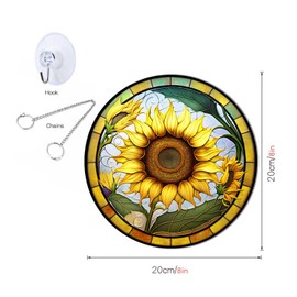 MATIHAY Sunflower Acrylic Window Hanging, Sunflower Wall Decor for Kitchen Living Room, Sunflower Gifts for Women Girls Thanksgiving Birthday Gifts for Mom Grandma (S)