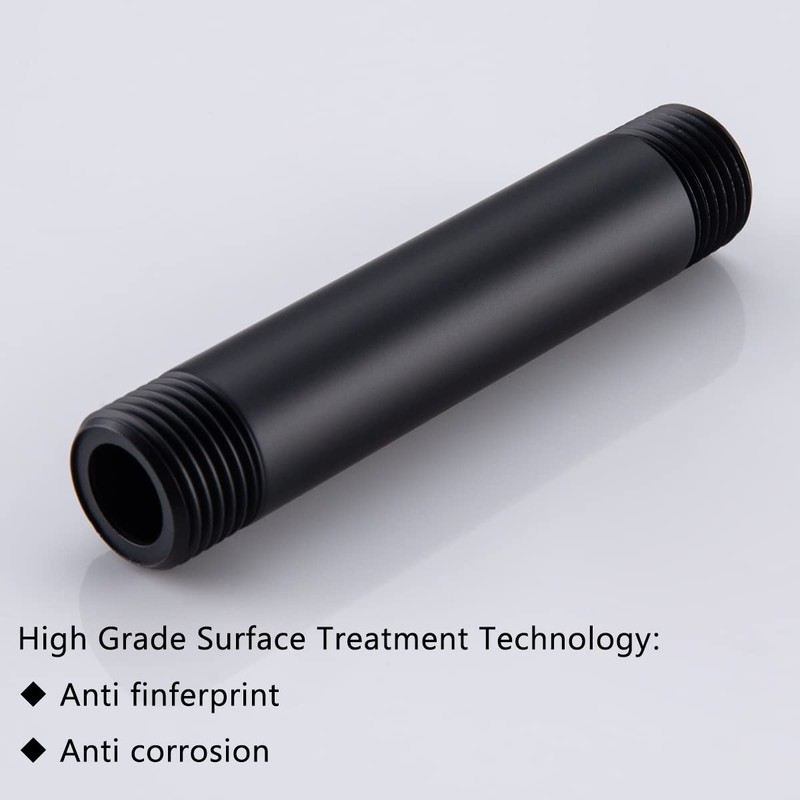 SEABEFORE 4" Ceiling Mounted shower arm Matte Black shower head