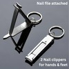 Thin Nail Clipper Flat Slim Keychain, 2 PCS Set for