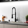 GIMILI Black Kitchen Faucet with Soap Dispenser Single Hole Pull
