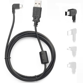 YQMAJIM Dash Cam Power Cord,(3Ft 18AWG) Mini USB GPS Charger Cable for Garmin Nuvi, Zumo Xt,SatNav,Drivesmart,90 Degree Dashcam Replacement Power Wire,Rearview Mirror Camera Charging Adapter Cord