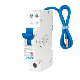 LVE Type A Circuit Breaker RCBO Single Module,B Curve 30mA Current Circuit Protection，6kA Breaking Capacity (Type A-6mA)