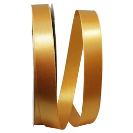 Reliant Ribbon Double Face Satin Allure Dfs Ribbon, 7/8 Inch X 100 Yards, Old Gold
