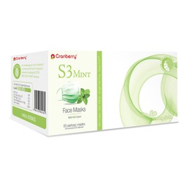 S3090G Cranberry Series S3090 Mint Scented Earloop Face Mask, Green (Pack of 50)