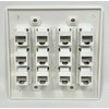 RiteAV 12 Port Flat Dual 2 Gang Ethernet Cat6 RJ45