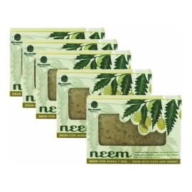 5 Jabones Neem Avena-miel Artesanales 100 Nat 140g Mandumed                                                                                           