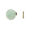 Geesatis 10 Pcs Light Green Ceramic Cabinet Knobs, Vintage Pumpkin