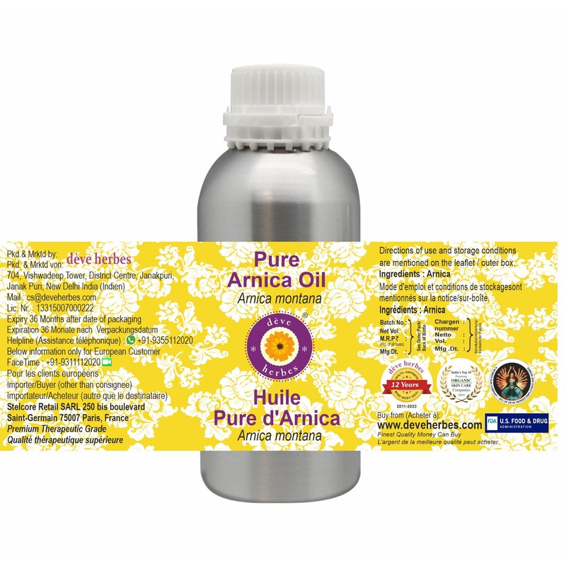 Deve Herbes Pure Arnica Oil (Arnica Montana) 300ml (10 oz)