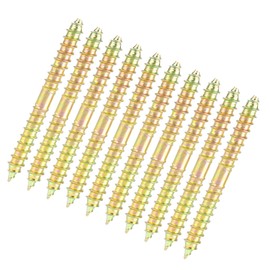 10pcs Double Head Ended Screws Self-tapping Thread Bolts for Furniture Fixing Dowel 6 * 60mm