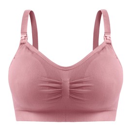 Nursing Bras for Breastfeeding - Elastic Breathable Nursing Bras - Comfort Maternity Bra with Removable Cups Full Coverage Breastfeeding Bra