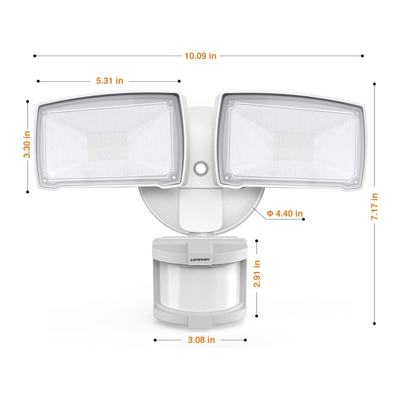 LEPOWER 30W LED Security Lights Motion Sensor Outdoor, 3200LM, 5500K,