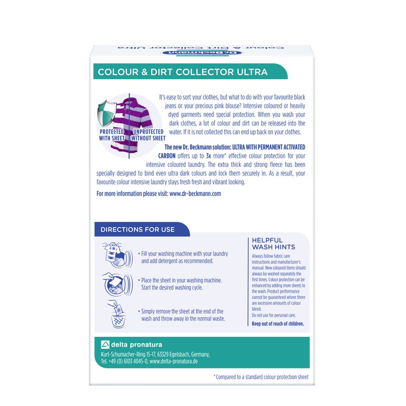 Dr. Beckmann 3x Absorption Anti-Stain Sheets for Jeans Laundromat Color