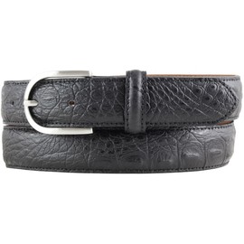 BELTINGER Women's Belt with Crocodile Embossed 3 cm Leather Belt for Women 30 mm Crocodile Look Crocodile Pattern with Round Belt Buckle, Leather
