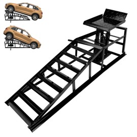 1 Pack Automotive Car Service Ramp Low Profile Car Lift Service Ramp Truck Trailer Garage, Height Hydraulic Vehicle Ramp Lift, Automotive Hydraulic Lift Repair Frame 11000lbs 5 Tons 5T (Balck)