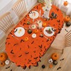 Orange Halloween Tablecloth Oval 60 x 84 Inch, Halloween Table