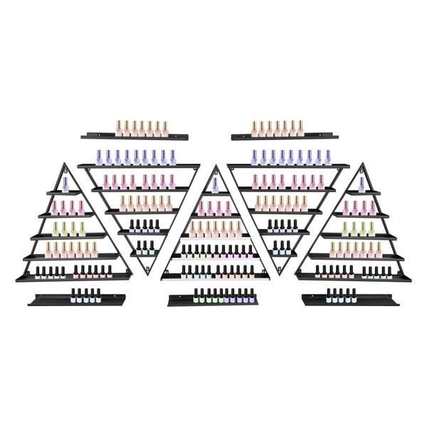KONKENIE 5 Tier Nail Polish Display Rack Wall-Mounted Metal Storage