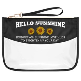Sunflower Makeup Bag Inspirational Gift for Women Girl Sunflower Lover Gift Cosmetic Bag Anniversary Birthday Graduation Gifts for Daughter Friend Sister Motivational Gift Travel Zipper Toiletry Pouch