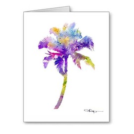 DJ Rogers Fine Art Palm Tree - Set of 10 Note Cards With Envelopes
