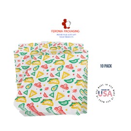 Deli Sandwich Wraps Basket Liners and Food Wrapping Liner Papers by Feronia Packaging of 10 pack (Mexican Print)