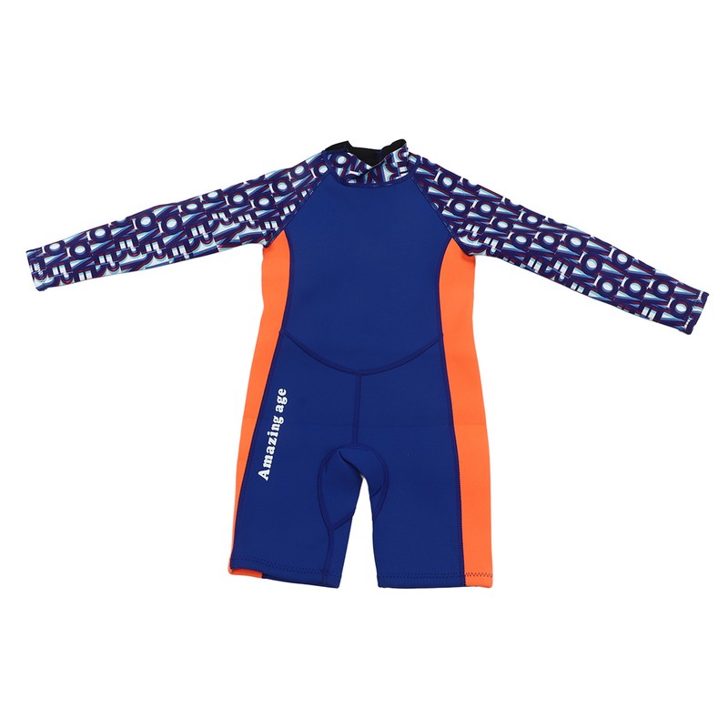 Children Diving Suit 2.5mm Neoprene Rubber Nylon Long Sleeve Blue