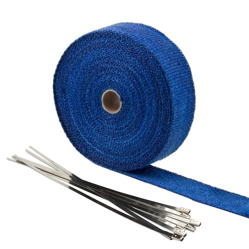 Mintice 5CM X 5M Fiberglass Roll Blue Racing Exhaust Heat