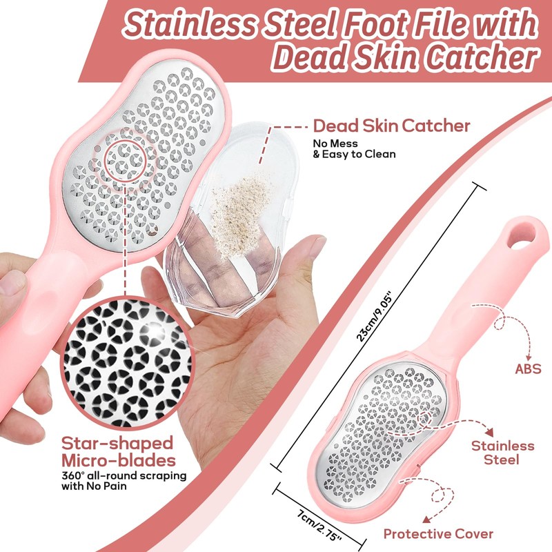 GEENOA New Foot Brush & Foot Files Set(3PCS), 3-in-1 Foot
