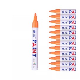 Plumon Rotulador Marcador Arte Llanta Letra Moto Carro Bicicleta 12 piezas Tuning Pintura Colores Neumático (Naranja)