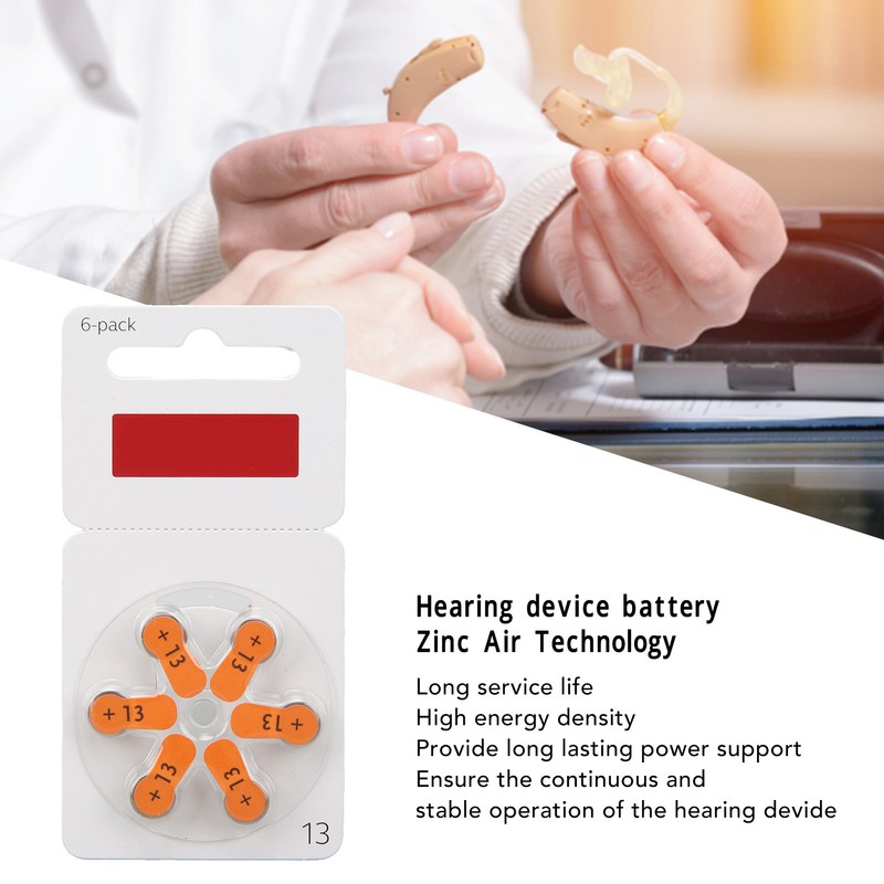 60pcs A13 Hearing Device Battery Zinc Air Lasting Power Sound