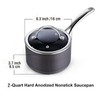 Cooks Standard 2-Quart Hard Anodized Nonstick Saucepan with Lid, Black