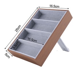 Plomevry Sunglasses Display Glasses Cases 4 Grids Sunglasses Display Box Glasses Display Jewelry Organizer Tray - Brown