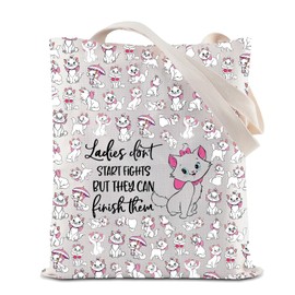 ZJXHPO Marie Cat Tote Bag Ladies Don't Start Fight Reusable Grocery Shopping Bag Marie Ladies Shoulder Bag Aristocats Handbag (C-Ladies Tote)