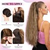 YUMOREAL Drawstring Ponytail Extension 26inch Long Fluffy Wavy Hairpiece for