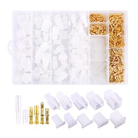 Bowarepro Coupler Connector Terminal Set Flat Connector Male Female Crimp Terminal 110 Type 2 Pole 3 Pole 4 Pole 6 Pole 9 Poles Locking DIY Connector Terminals 700 Pcs for Car, Motorcycle, Truck, 0.1