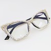 ICARA Rhinestone Cat Eye Reading Glasses Womens Cute Computer Blue