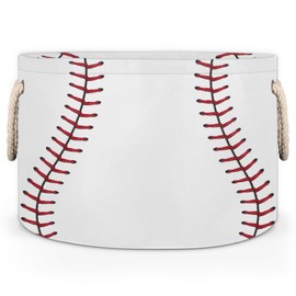 Baseball Storage Basket Cube Laundry Basket Large Storage Basket Bin with Handle Clothes Basket Laundry Hamper Organizer for Nursery Home Office