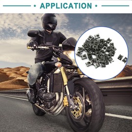 ACROPIX M6x1.0 Bronze Tone Metal U-Type License Plate Screw Base Clip Speed Nuts - Pack of 50