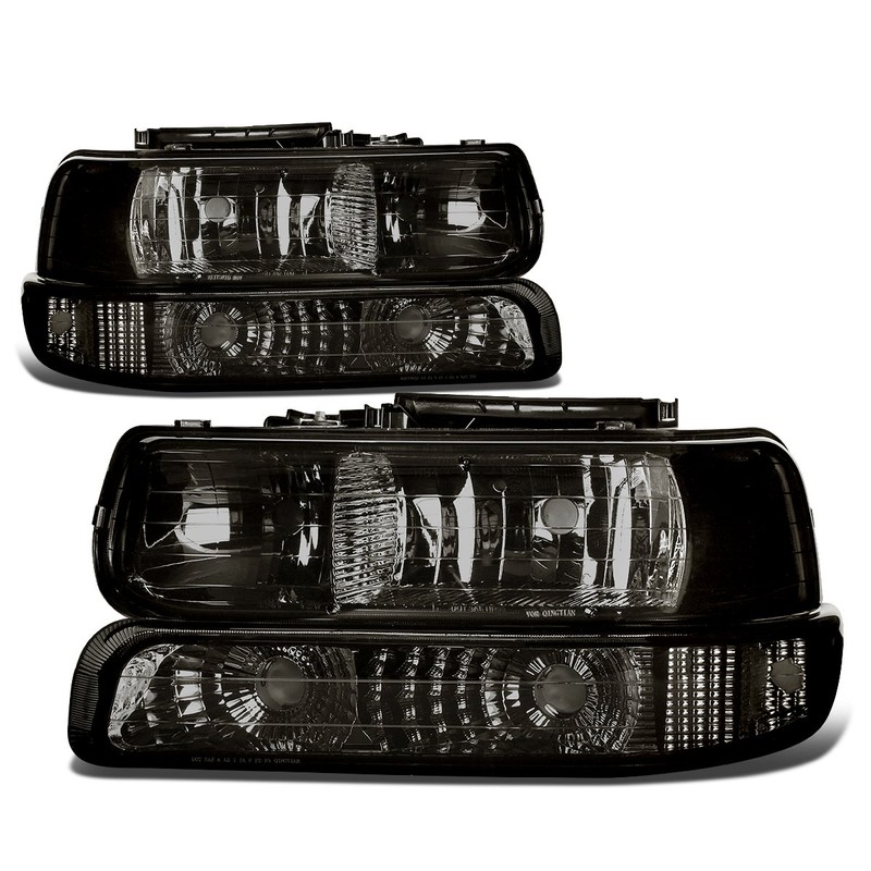 Compatible with Chevy Tahoe/Suburban GMT800 Pair of Clear Corner Headlight+Bumper+3rd