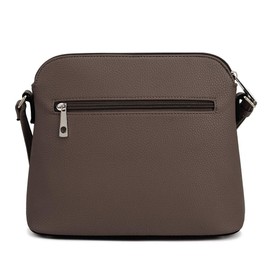 SG SUGU Lunar Lightweight Medium Dome Crossbody Bag Shoulder Bag with Double Tassels | Zipper Pocket | Adjustable Strap|Coffee