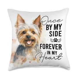 Dog Death Sympathy Gift Pet Memorial Gift Yorkie Throw Pillow