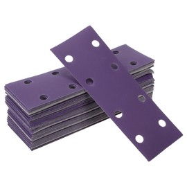 HEROFFIX 50Pcs Sanding Discs Wet Dry Waterproof Hook & Loop Sandpaper for Woodworking, Automotive Refinishing 7.80"x2.76" 8Hole 600Grit Purple Ceramic Abrasive