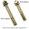 10 PCS M10 Heavy Duty Expansion Bolts,Wall Anchor Bolts (80mm)