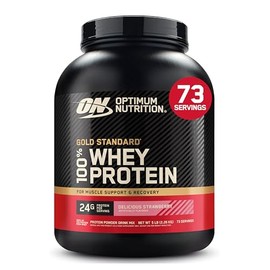 Optimum Nutrition Gold Standard 100% Whey Protein Powder, Delicious Strawberry, 5 Pound (Packaging May Vary)