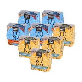 Kitchen & Love Wild Caught Tuna Variety Pack, 4 Bean Medley in Olive Oil 6 oz and Quinoa & Chickpeas in Olive Oil 6 oz (8 Pack)