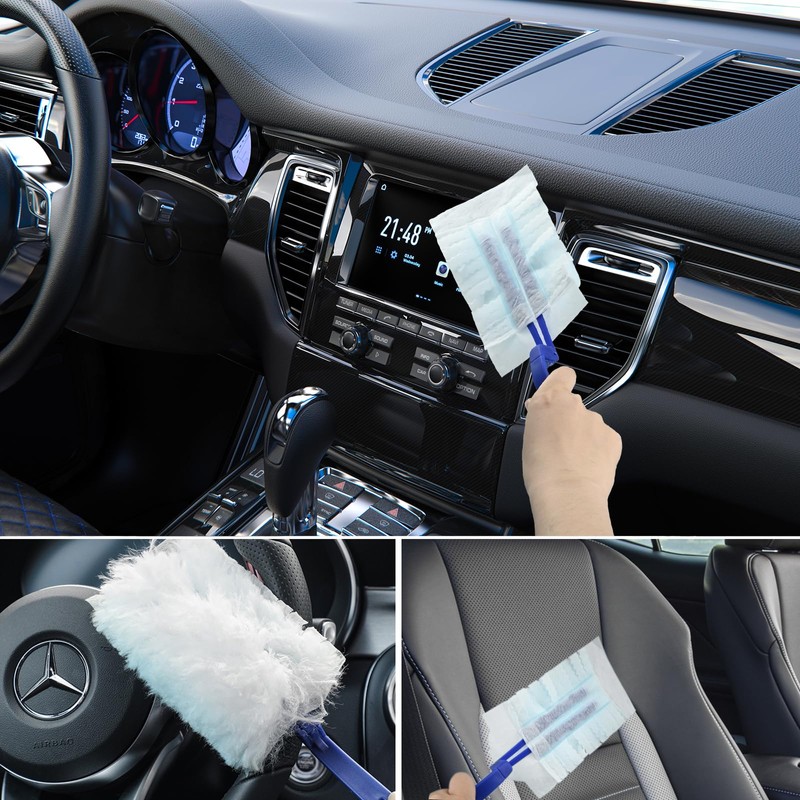 Flash Dust Magnet Refills, 20-Pack Blue Microfiber Duster Heads with