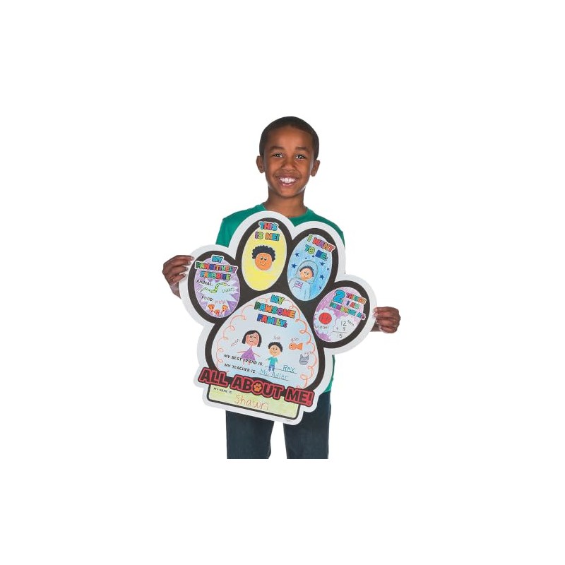 Fun Express Color Your Own All About Me Paw Print