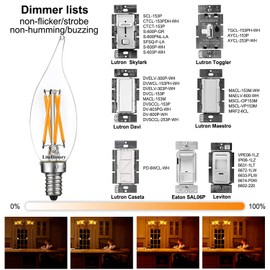 LiteHistory E12 led Bulb Dimmable 6W Equal 60 Watt LED Light Bulbs 2700K AC120V led Edison Bulb CA10 CA11 led Candelabra Bulb for Chandelier Light Bulbs and Ceiling Fan Light Bulbs 600LM Clear 12Pack